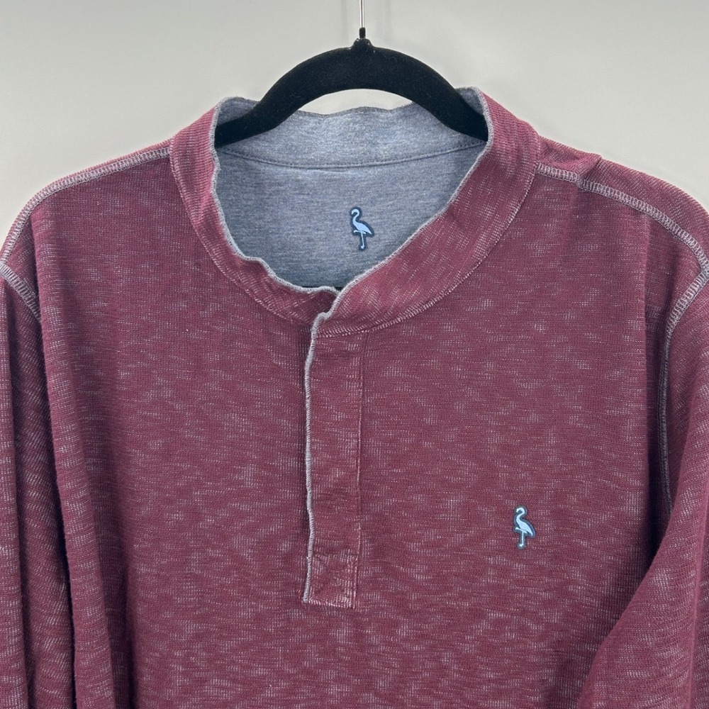 Tailorbyrd Mens Reversible Quarter Snap Pullover XL Burgundy Bird Golf Athletic - Picture 3 of 9